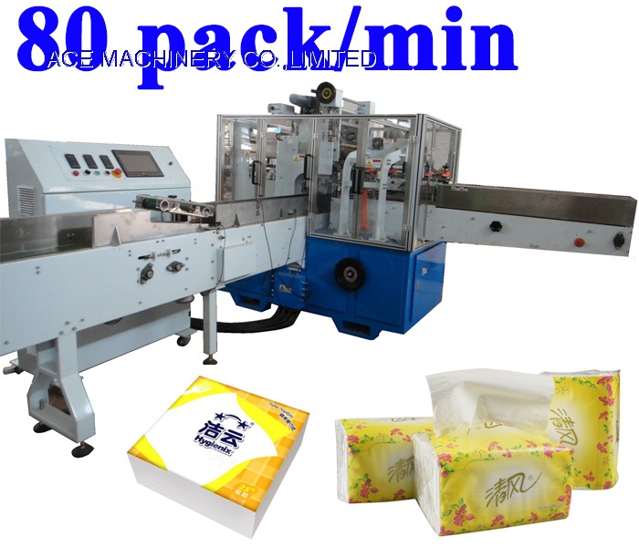 Fully Automatic Interfold Facial Tissue Paper Napkin Tissue Packaging Wrapping Machine