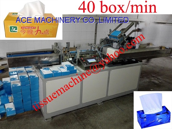High Speed Automatic Facial Tissue Paper Box Packing Cartoning Sealing Gluing Machine