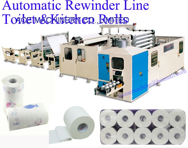 Toilet Paper Bathroom Tissue and Kitchen Rolls Towel Automatic Rewinder Line