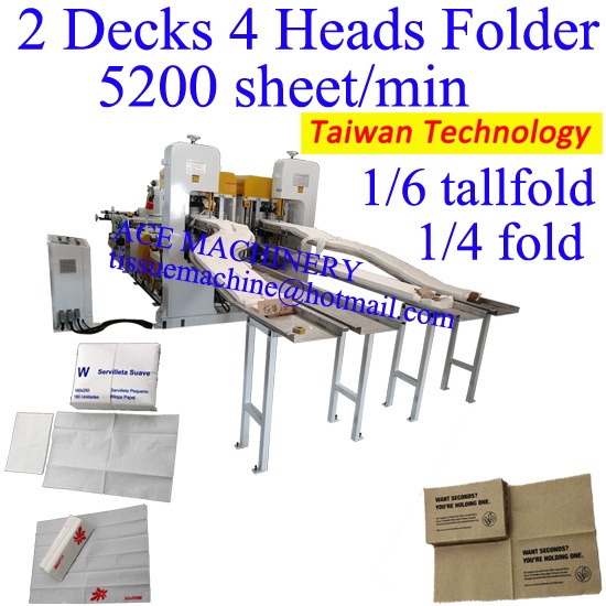 TNM-2L-4H   Double Decks 4 Heads Super High Speed Napkin Machine