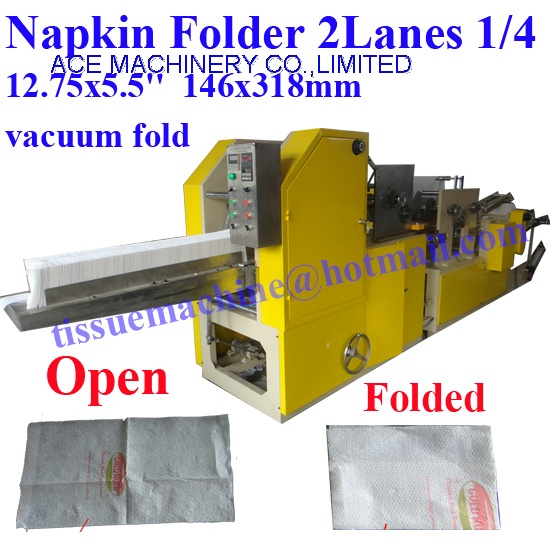 Fold Tissue Paper Napkins with Printing for Table by Small China Manufacture Making Machine for size 12.75x5.5