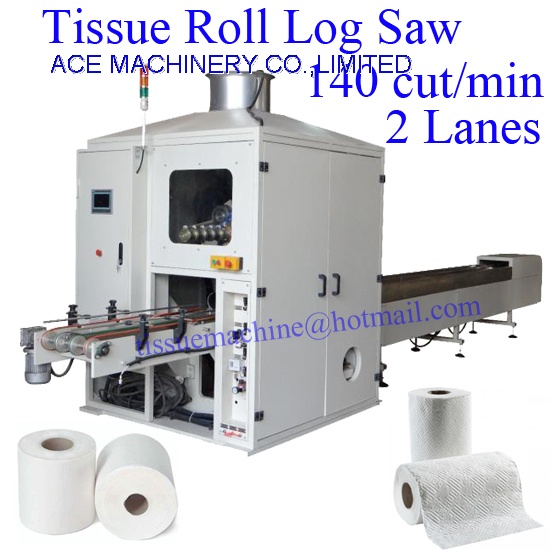 Automatic 2Lanes Toilet Paper and Kitchen Towel Log Saw