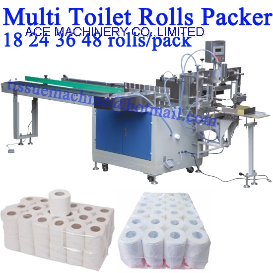 2 Layers 18 24 36 48 Rolls per pack Multi Toilet Roll Bundle Packing Wrapping Machine