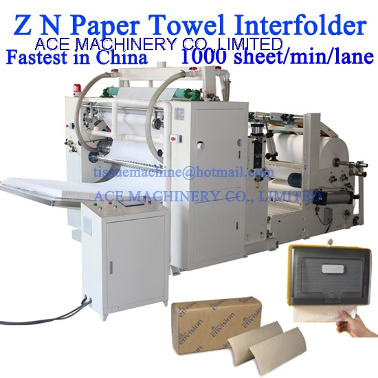 Automatic 1000 Sheets/Min/Lane High Speed Z N Multifold Paper Towel Interfolder Machine in China