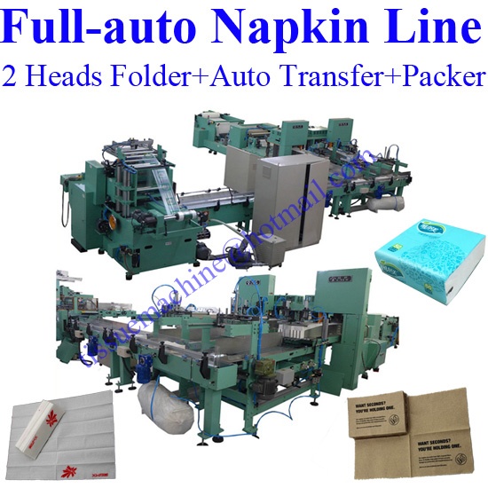 Máquina de papel para servilletas completamente automática con transferencia automática a la máquina empacadora