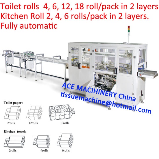 Full Automatic Toilet Paper Kitchen Towel Roll Bundle Packing Machine