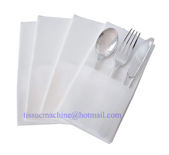 dinner napkin with a pocket to put forks