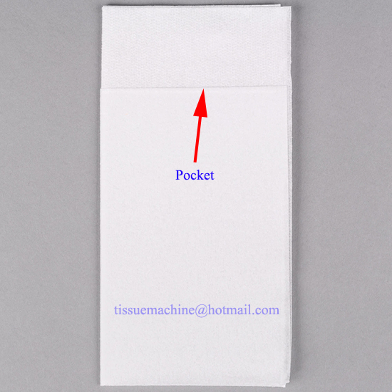 dinner napkin has a pocket to put fork knife