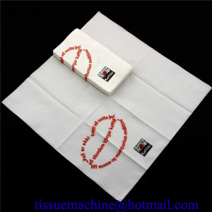 1/8 folded dinner napkin with pocket of fork knife