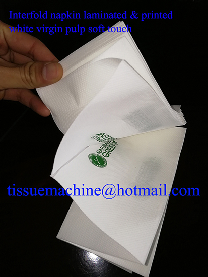 bamboo interfold napkin with printed and laminated