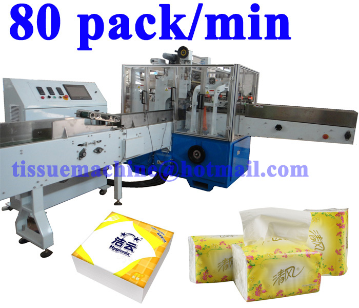 80 pack/min Fully Automatic 100mm High Paper Napkin and Facial Tissue Packaging Wrapping Machine