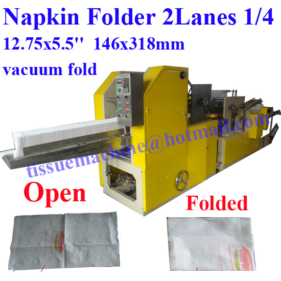 How to Fold Tissue Paper Napkins with Printing for Table by Small China Manufacture Making Machine