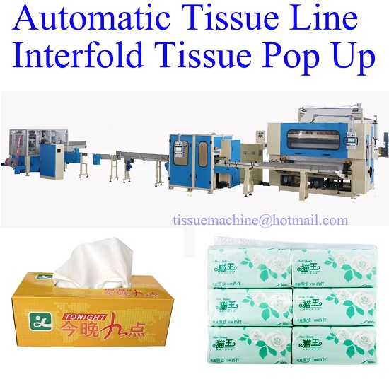 China 100% Fully Automatic Facial Tissue Interfold Napkin line with Auto Transfer Folder to Conveyor