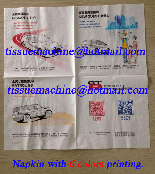 Napkin Paper Machine with 6 Colors Printing