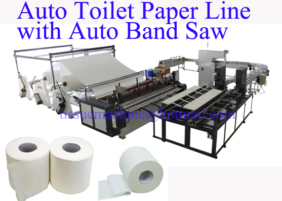 Economical Toilet Paper Bathroom Tissue Roll Automatic Rewinder Converting Processing Line