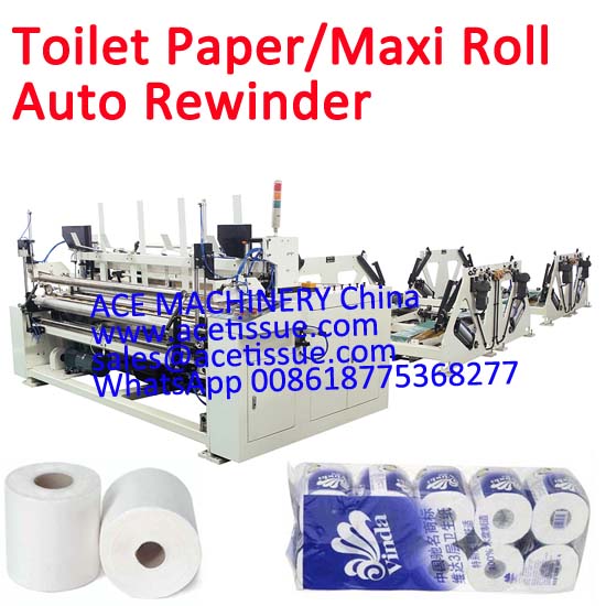 Automatic Bathroom Tissue Rewinder Machine for maxi roll