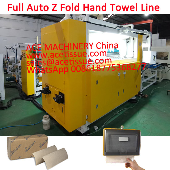 Fully automatic hand towel production line with auto transfer to packing