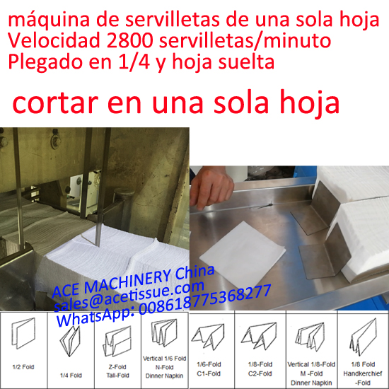 máquina de servilletas de una sola capa