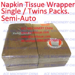 Semi automatic paper napkin packing machine for twins packs.