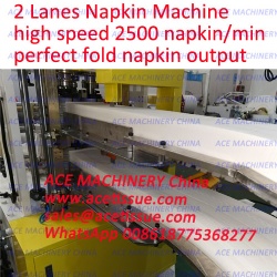 2Lanes High Speed paper napkin machine in China 3000 napkin/minute