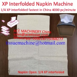 high speed 4 Lanes interfolded 1/4 fold xp napkin machine in China