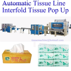 Box Drawing and Soft Pack Interfold Interleaved Pop Up Facial Tissue Paper Automatic Cutting & Packing Machine Full Line