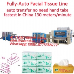 fully automatic facial tissue production line with auto transfer to packing machine