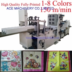 3 Colors High Quality Multi colors Printing Paper Napkin Machine