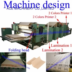 Interfold Dispenser Napkin Machine with Lamination and 2 colors Printing