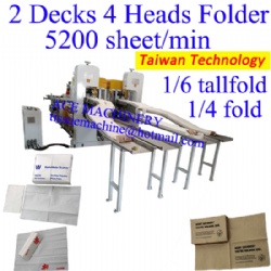 TNM-2L-4H Double Decks 4 Heads Super High Speed Luncheon Tallfold Dispenser Napkin Machine