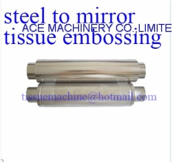 Steel to mirror embossing unit for tissue machines