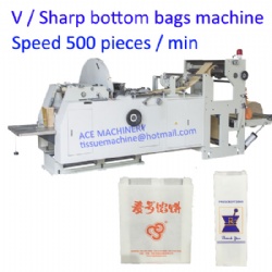 V Sharp Bottom Food Paper Bag Making Machine