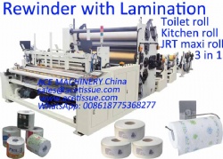 Full Automatic Toilet Paper Kitchen Towel Maxi Roll Making Machine with Lamination