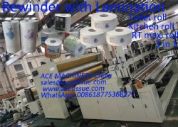 Full Automatic Toilet Paper Kitchen Towel Maxi Roll Making Machine with Lamination