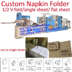 custom 1/2 v fold single flat sheet paper napkin making machine